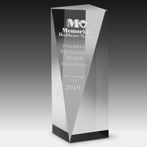 Screen Printed Carved Acrylic Obelisk Award (2 3/4"x 6"x 2")