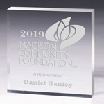 Square Acrylic Paperweight - 4" x 4" x 1/2"