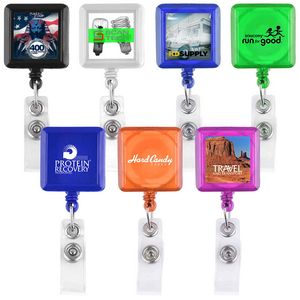 Square-Shaped Retractable Badge Holder