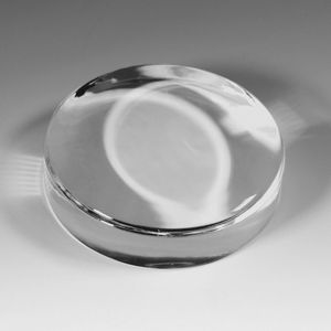 The Prestige Round Glass Award Paperweight (Screen Printed)