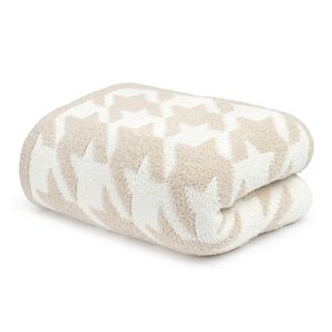 Throw - Large Houndstooth - Chenilla Cloudâ„¢ - Linen / Creme