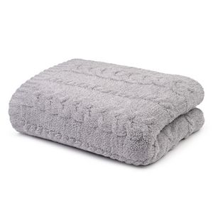Throws - Wide Cable - Heathered - Kash-loungeâ„¢ - Fog / Nickel