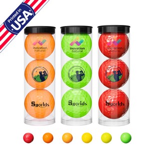 3 Pack Golf Balls Colored