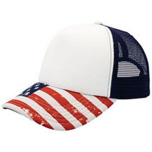5 Panel Sublimation Polyester Mesh Back Trucker Cap With Plastic Snapback