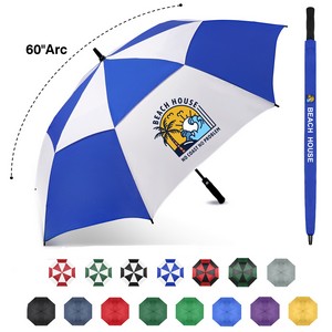 60'' Vented Auto-Open Golf Umbrella (Full Color)