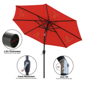 9' Deluxe Heavy Duty Aluminum Market Umbrella W/ Crank Lift And Tilt ( Dye Sublimation )