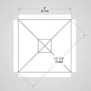 9' ProUmbrellaâ„¢ Square Color Imprint Umbrella w/o Valance