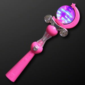 Pink LED Spinning Princess Wands - BLANK