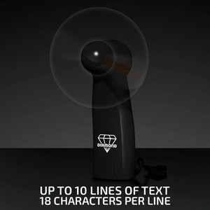 Pre-Programmed Black Mini Fans with White LEDs - PRINTED