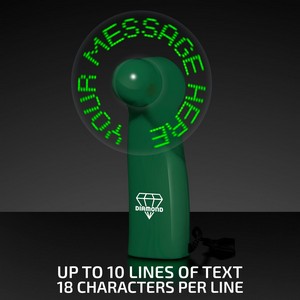 Pre-Programmed Green Mini Fans with Green LEDs - PRINTED