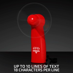 Pre-Programmed Red Mini Fans with Red LEDs - PRINTED