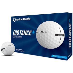 TaylorMade Distance+ Logo Golf Balls - 1 Dozen/1 Pole